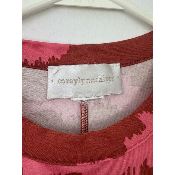 Anthropologie Nicolette Hot‎ Pink & Red Print Midi Dress Corey Lynn Calter Sz S - Picture 5 of 9